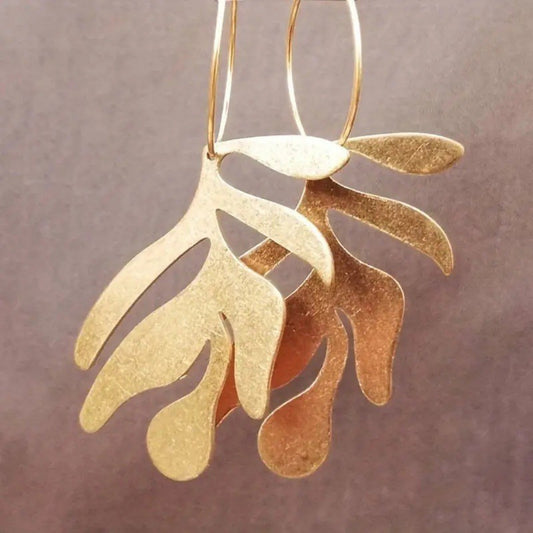 Jemný řemeslný Zlatý Náušnice